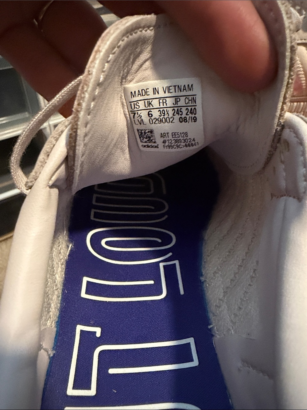 adidas White Samba Platform Sneakers with Iridescent Stripes - Picture 7 of 7